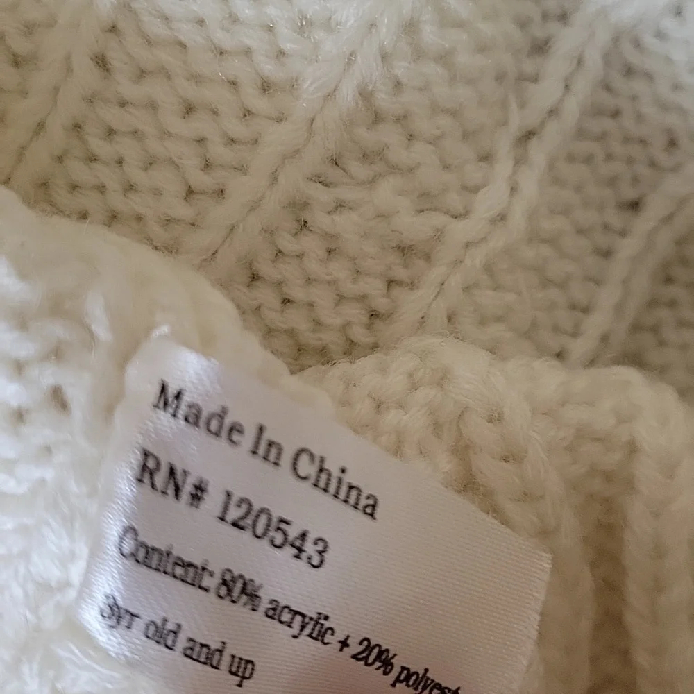 Jeanne Simmons Cable Knit Bear Beanie Hat